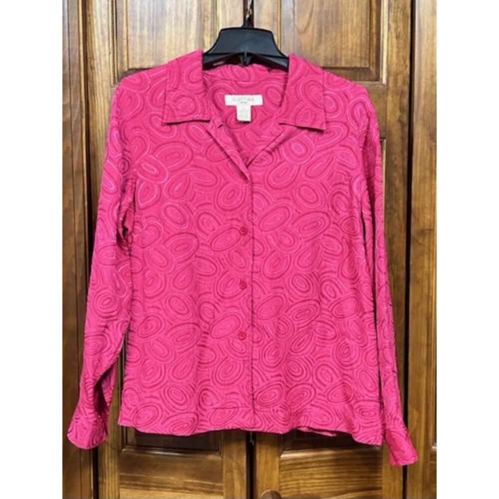 C.L.O.T.H.E.S. Woman 1X Barbie Pink long Sleeved Blouse